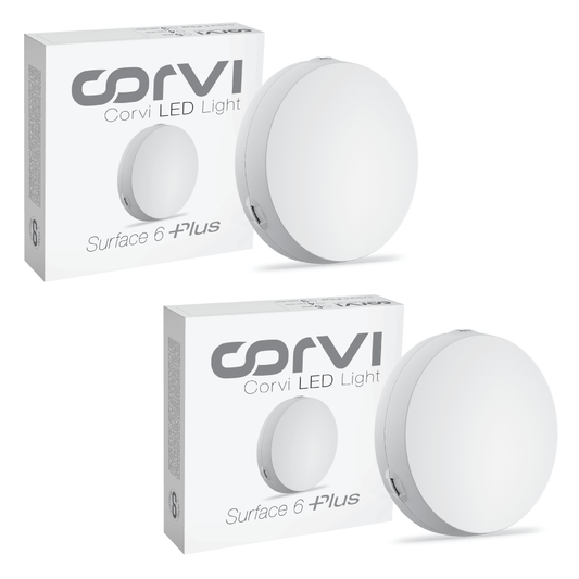 CORVI LED Surface 6 Round 15W | Dimmable & Driverless Ceiling Panel Light | Full Glow, No False Ceiling Required | Slim & Compact |  White 5700K (Pack of 2)