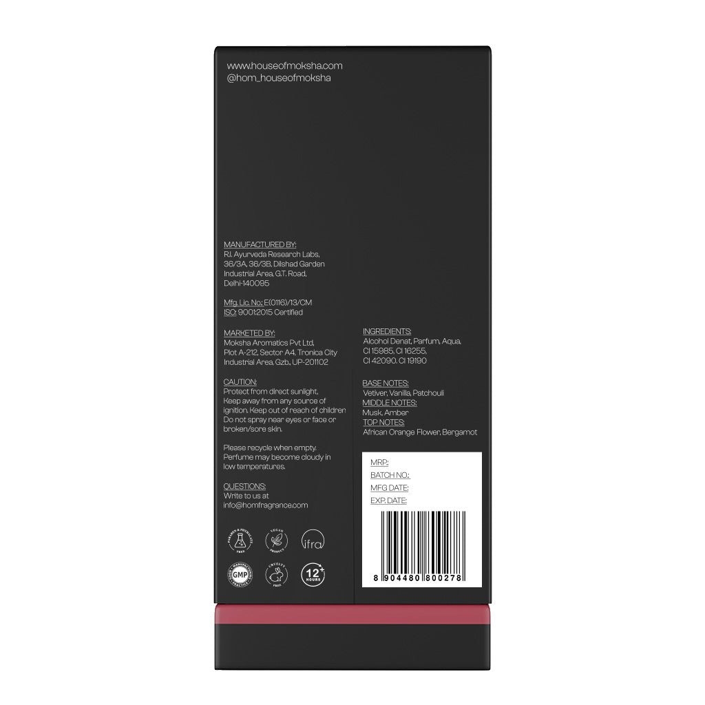 House of Moksha Scarlet Love Eau De Parfum for Women - 70ml Floral Fragrance with African Orange Flower, Bergamot, Amber, Musk, Vetiver, and Warm Vanilla Accords