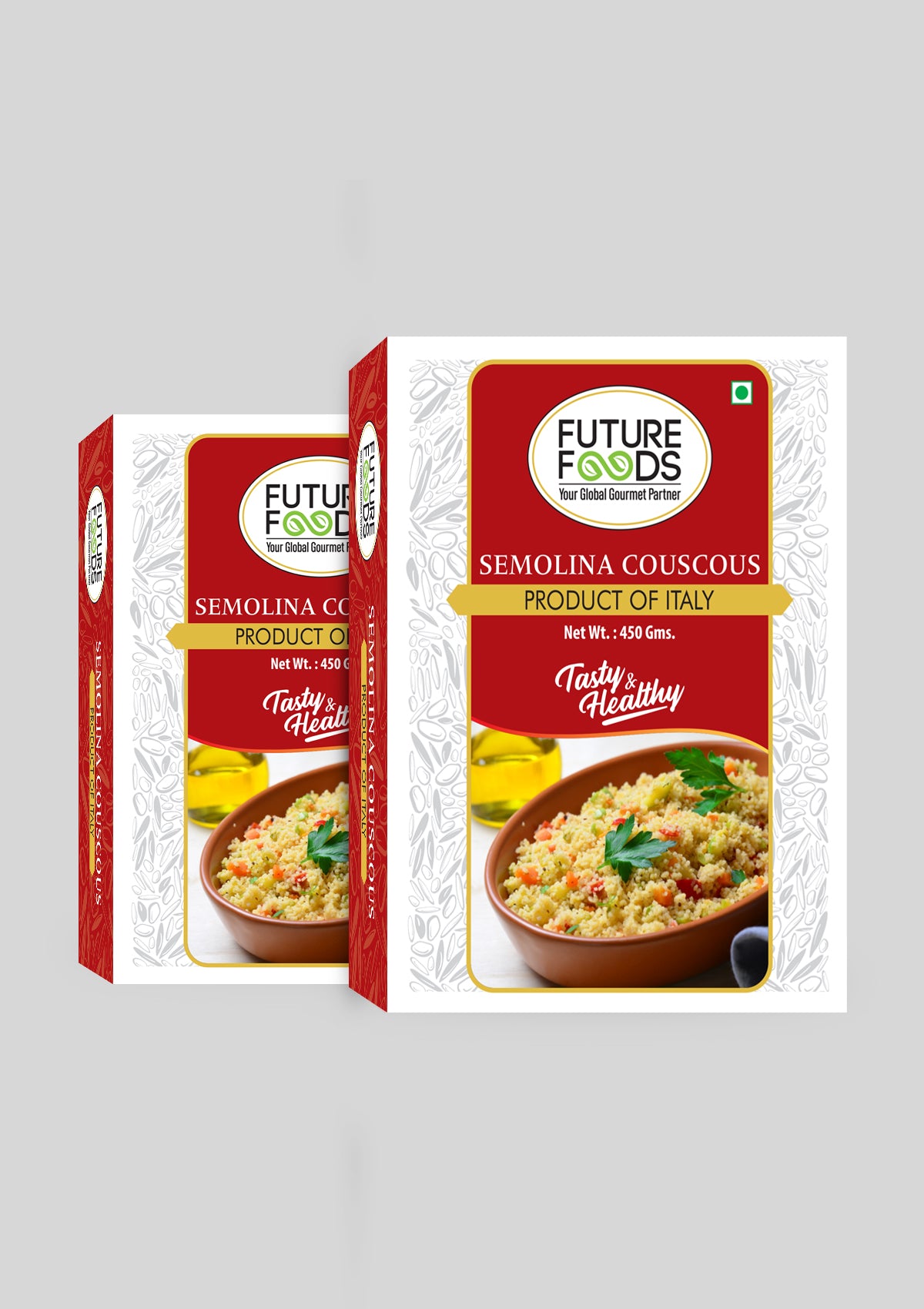 Future Foods Semolina Couscous | Mild and Neutral Taste | Light and Fluffy Texture | Good Fiber Source | With Multiple Health Benefits | Helps Lower Cholesterol | 450g (Pack of 2)