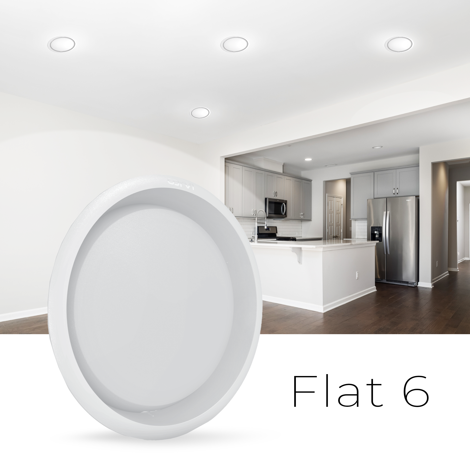 CORVI LED Flat 6 Round 15W False Ceiling Light | Compact, Driverless & Dimmable with Backlit Design | Easy White 4000K for Home & Office (Pack of 10)