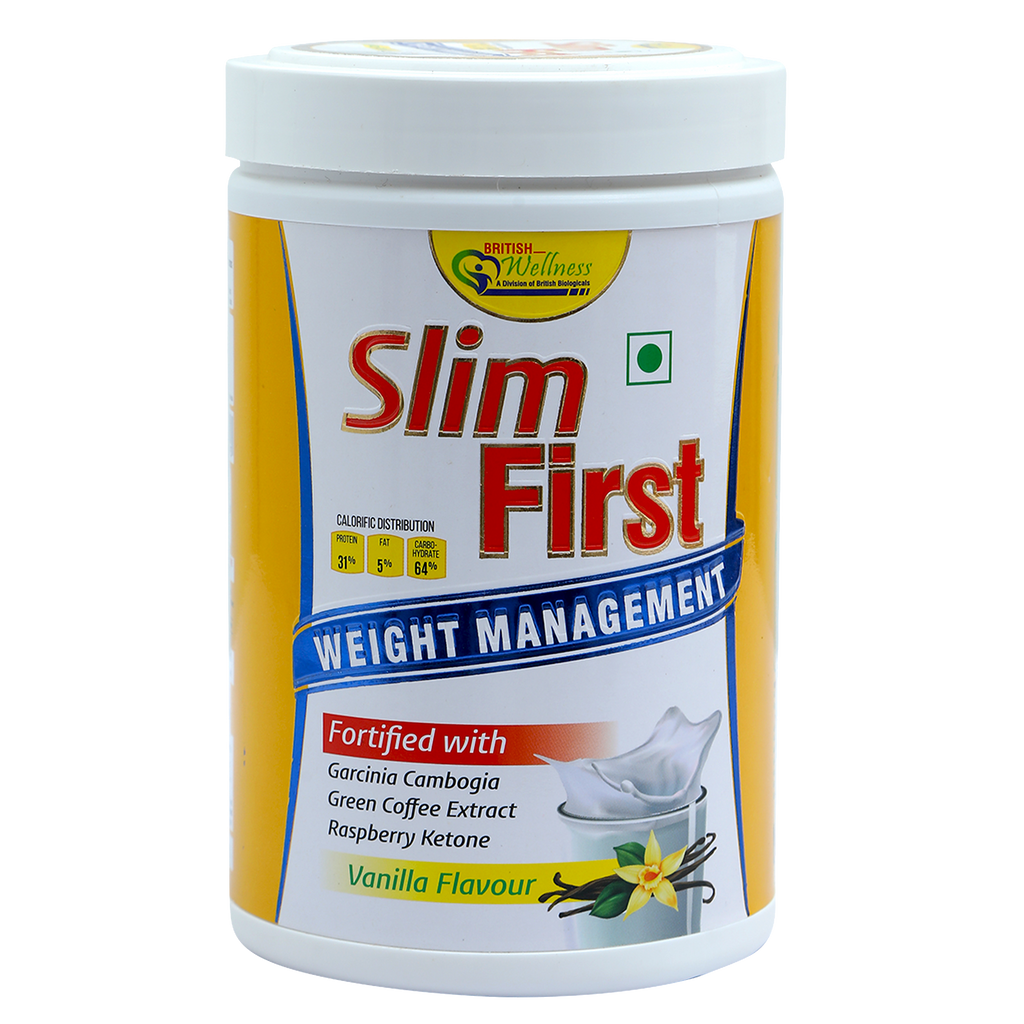 SlimFirst Meal Replacement Shake For Weight Management - 400 GM - Sugar-free, Cholesterol-free, Gluten-free Drink with (Raspberry Ketone & Banaba extract)