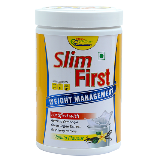 SlimFirst Meal Replacement Shake For Weight Management - 400 GM - Sugar-free, Cholesterol-free, Gluten-free Drink with (Raspberry Ketone & Banaba extract)