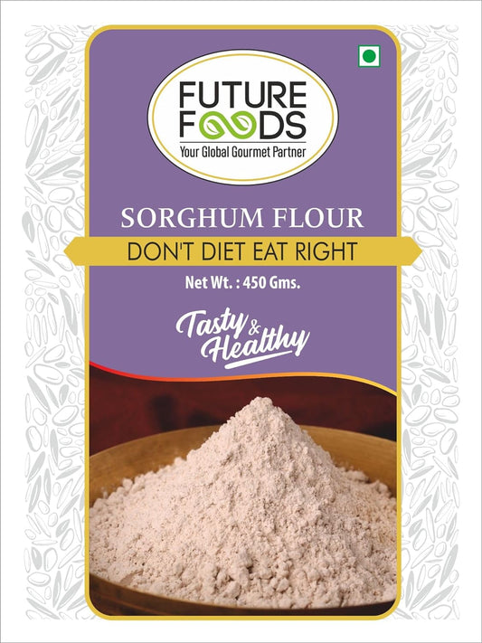 Future Foods Premium Sorghum Flour | Subtle Sweet-Sour Taste | Gluten Free | Rich Source of Antioxidants | Dietary Fiber Rich | Ideal for Diabetic Patients | 450g