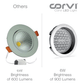 CORVI LED Spot 3 Round 6W Tiltable Spotlight | Driverless, Dimmable, Ultra Low Glare Design with Lens in Lens Technology |  White 5700K (Pack of 2)