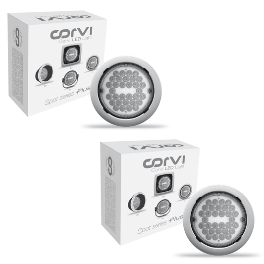 CORVI LED Spot 3 Round 6W Tiltable Spotlight | Driverless, Dimmable, Ultra Low Glare Design with Lens in Lens Technology | Warm White 3000K (Pack of 2)