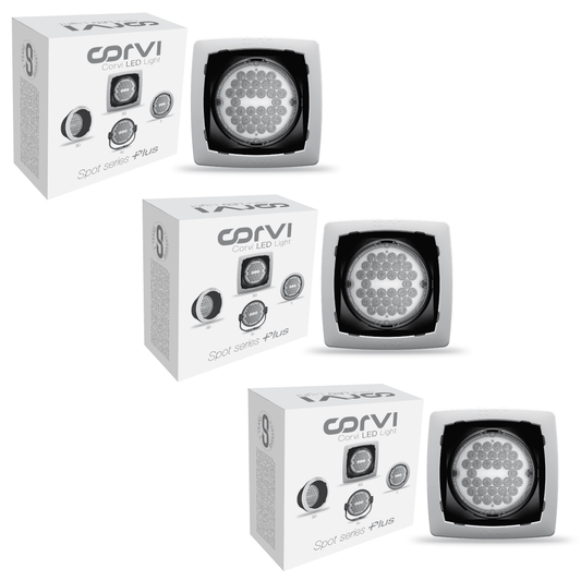 CORVI LED Spot 3Q Square 6W | Slim & Compact, Driverless & Dimmable | Ultra Low Glare with Tiltable Lens in Lens Technology |  White 5700K (Pack of 3)