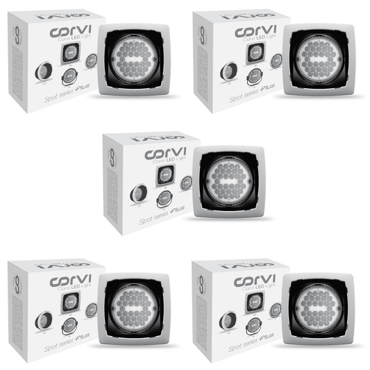 CORVI LED Spot 3Q Square 6W | Slim & Compact, Driverless & Dimmable | Ultra Low Glare with Tiltable Lens in Lens Technology |  White 5700K (Pack of 5)