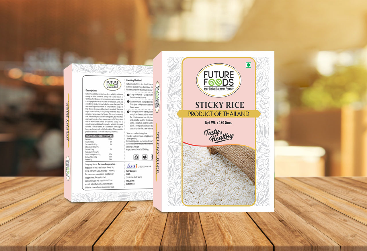 Future Foods Glutinos Sticky Rice | Sweet Rice | Healthy & Tasty | Gluten Free | Fiber Rich | Product of Thailand | 450g (Pack of 2)