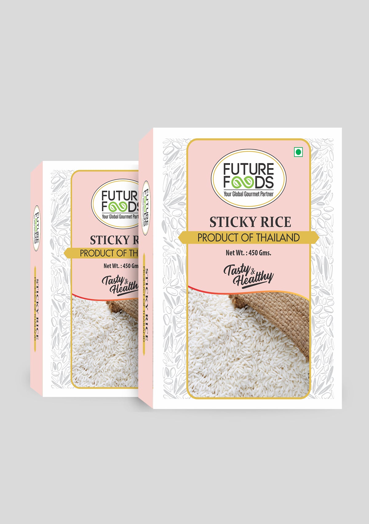 Future Foods Glutinos Sticky Rice | Sweet Rice | Healthy & Tasty | Gluten Free | Fiber Rich | Product of Thailand | 450g (Pack of 2)