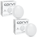 CORVI LED Surface 4 Round 6W | Slim, Driverless, Dimmable Ceiling Panel Light | Full Glow Warm White 3000K | Surface Mount, No False Ceiling Needed (Pack of 2)