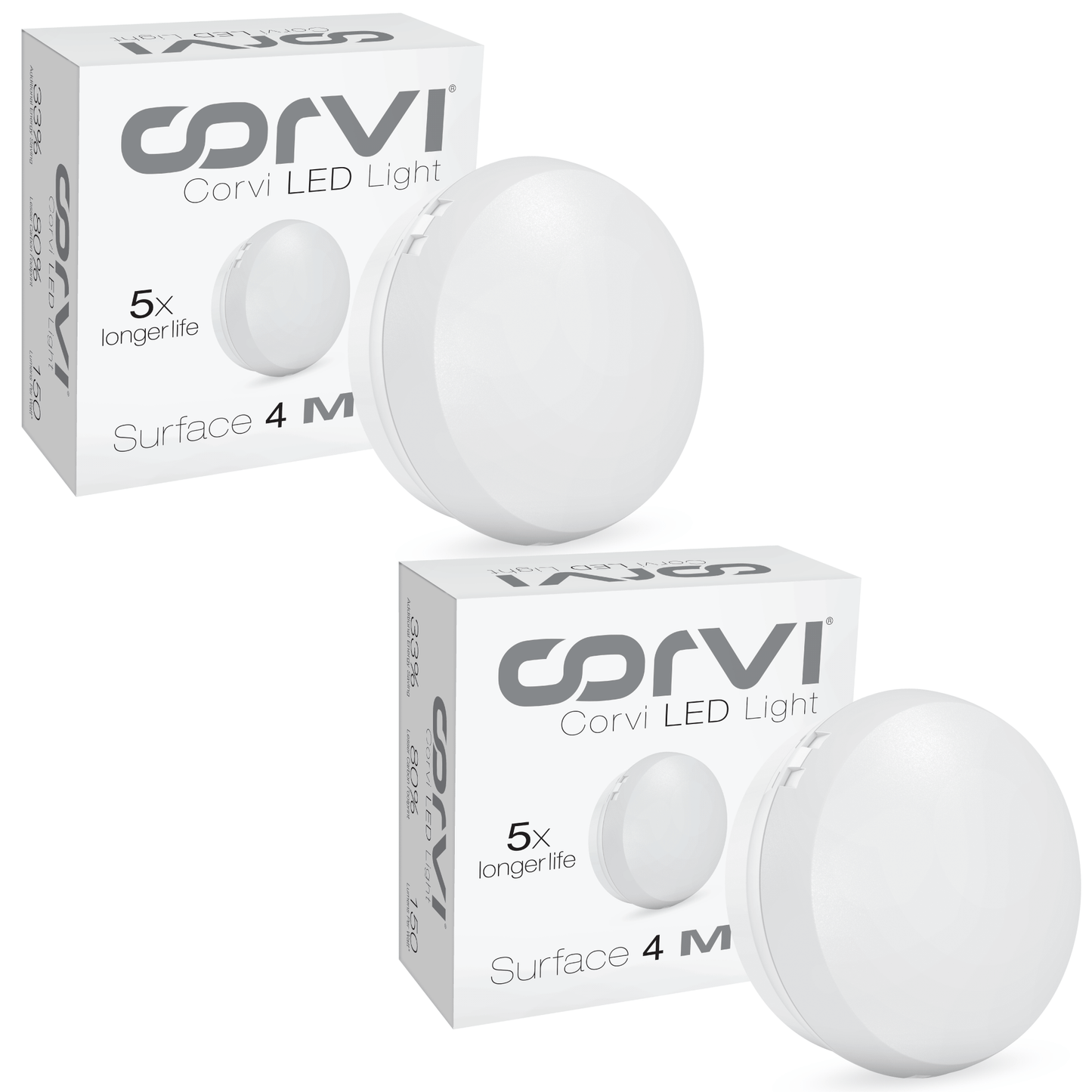 CORVI LED Surface 4 Round 6W | Slim, Driverless, Dimmable Ceiling Panel Light | Full Glow Warm White 3000K | Surface Mount, No False Ceiling Needed (Pack of 2)