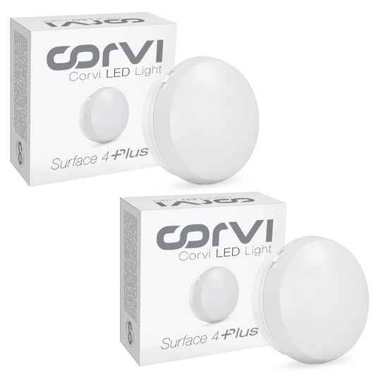 CORVI LED Surface 4 Round 6W | Slim, Driverless, Dimmable Ceiling Panel Light | Full Glow Warm White 3000K | Surface Mount, No False Ceiling Needed (Pack of 2)