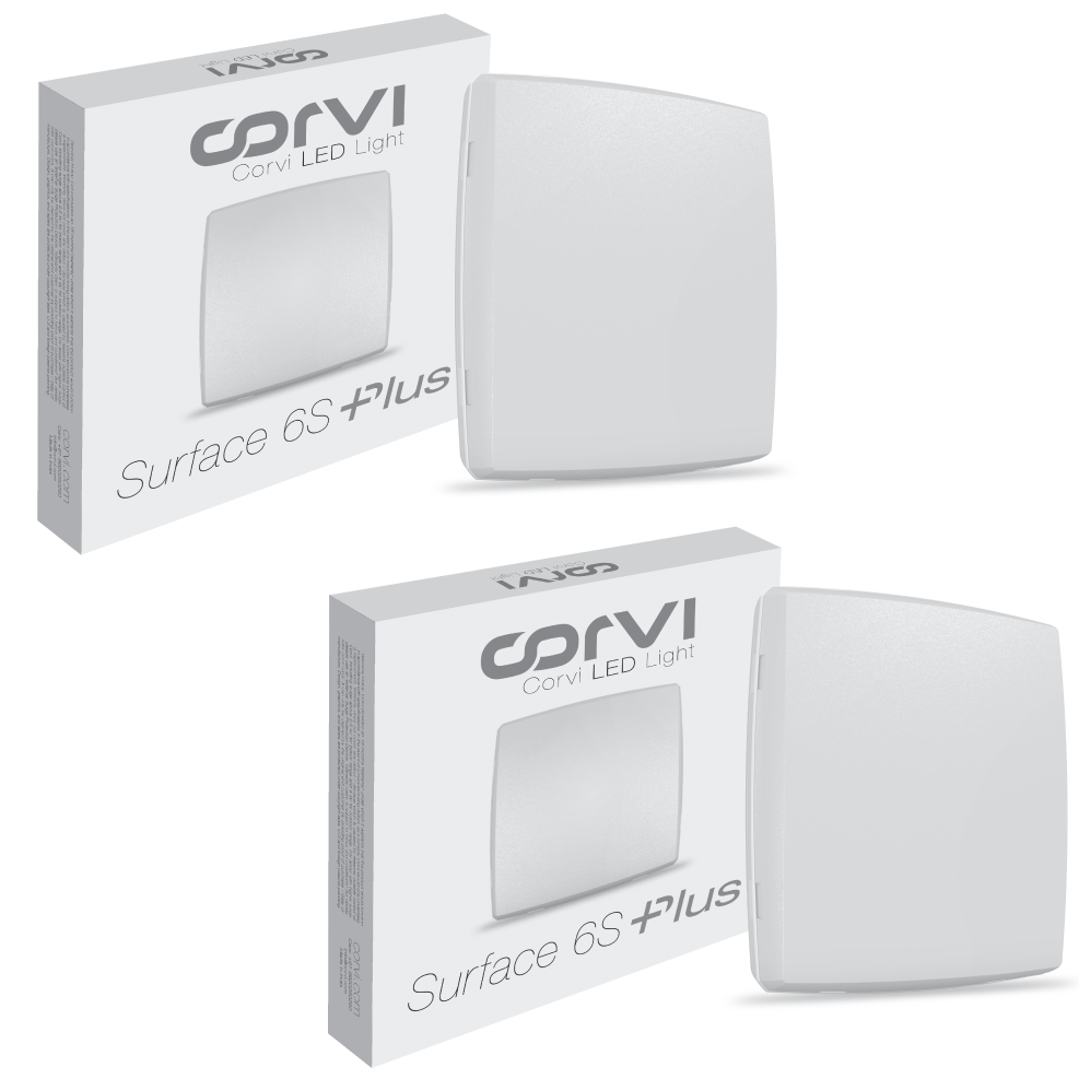 CORVI LED Surface 6S Square 15W | Dimmable, Driverless Ceiling Panel Light | Slim, Full Glow, No False Ceiling Required | Easy White 4000K (Pack of 2)