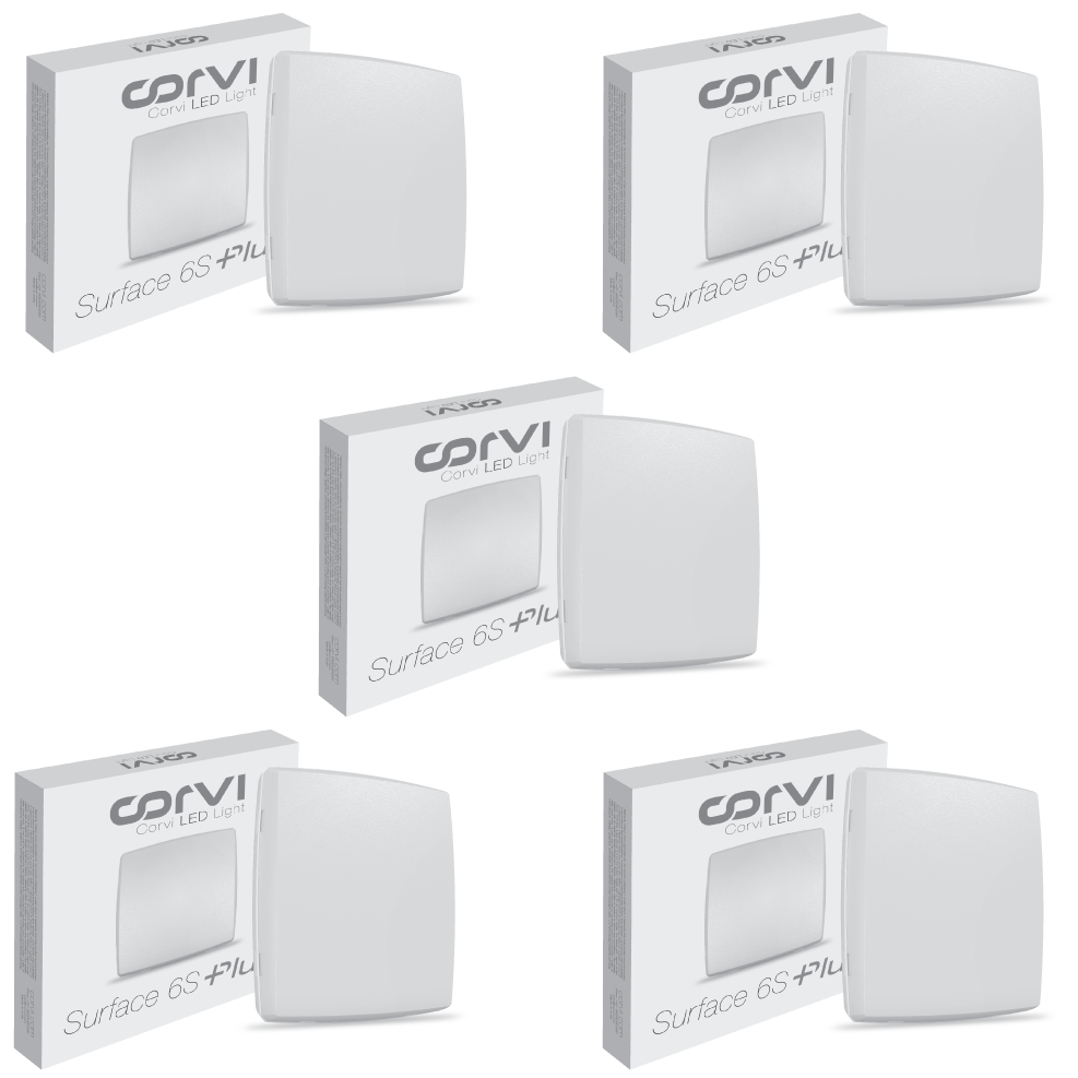 CORVI LED Surface 6S Square 15W | Dimmable, Driverless Ceiling Panel Light | Slim, Full Glow, No False Ceiling Required |  White 5700K (Pack of 5)