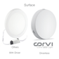 CORVI LED Surface 6 Round 15W | Dimmable & Driverless Ceiling Panel Light | Full Glow, No False Ceiling Required | Slim & Compact |  White 5700K (Pack of 2)