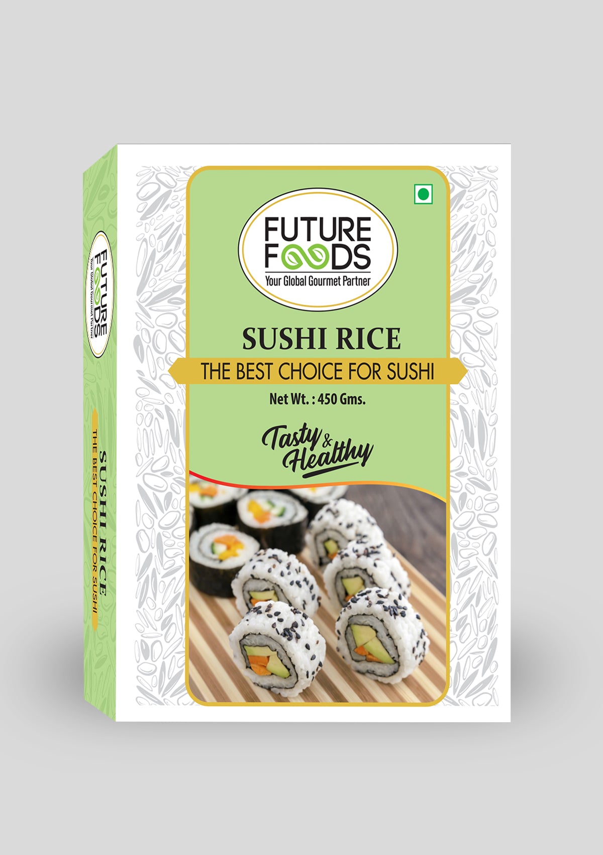 Future Foods Premium Japanese Sushi Rice | Short Grain | Healthy & Rich in Iodine | Sugar Free & Gluten Free | Cholesterol & Fat Free | Supports Digestion | Helps Boost Immune System 450g