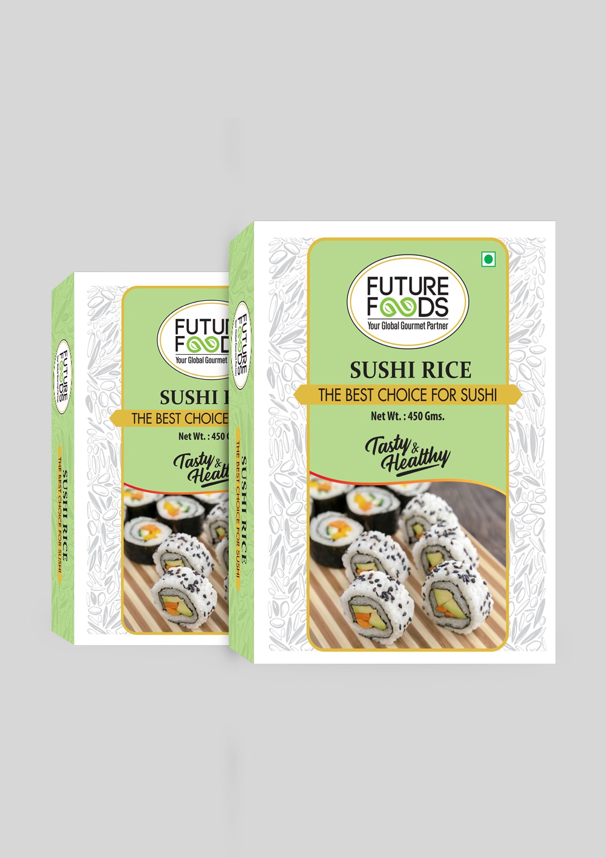 Future Foods Premium Japanese Sushi Rice | Short Grain | Healthy & Rich in Iodine | Sugar Free & Gluten Free | Cholesterol & Fat Free | Supports Digestion | Helps Boost Immune System | 450g(Pack of 2)