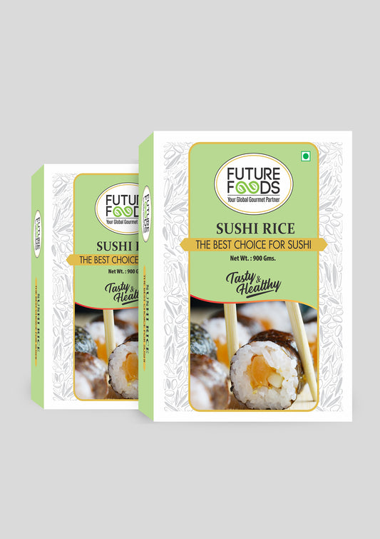 Future Foods Premium Japanese Sushi Rice | Short Grain | Healthy & Rich in Iodine | Sugar Free & Gluten Free | Cholesterol & Fat Free | Supports Digestion | Helps Boost Immune System | 900g(Pack of 2)