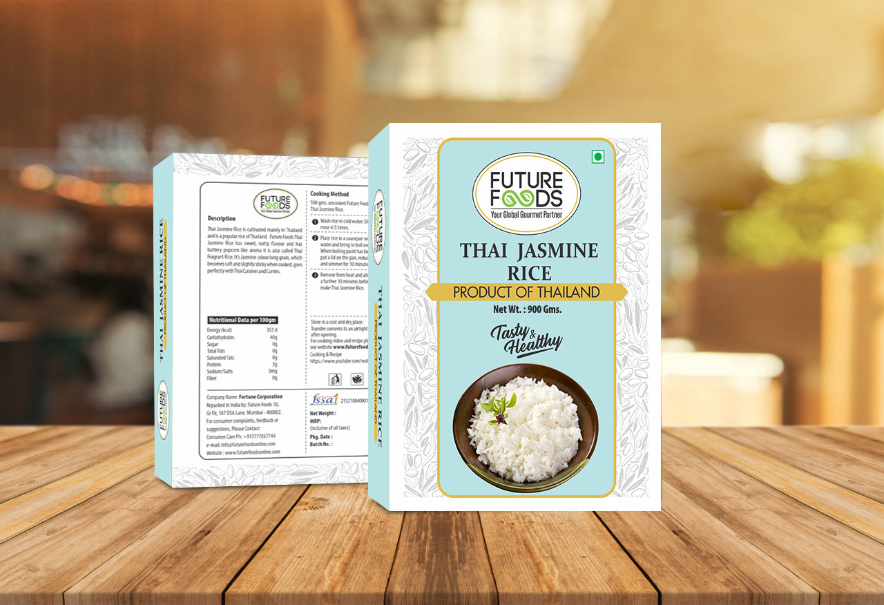 Future Foods Jasmine Rice | Thai fragrant rice | Packed with Phytonutrients | Enhances Fiber Intake | Beneficial for Diabetic Patients | Product of Thailand | 900g (Pack of 2)