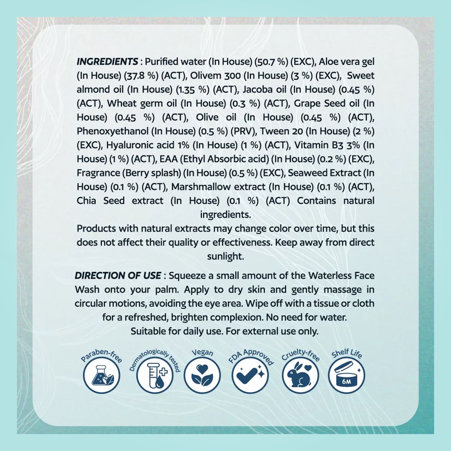 Nuuv Essential - Waterless Face Wash | Rinse-Free Cleanser | Seaweed, Aloe, Marshmallow & Hyaluronic Acid | Hydrating | Vegan | Paraben-Free | For All Skin Types | 100ml