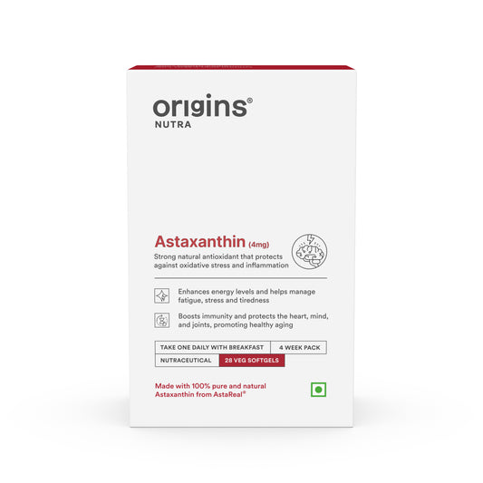 Origins Nutra Astaxanthin | Powerful Antioxidant, UV Protection, Heart, Skin & Eye Health, Joint Support | Astaxanthin |GMP Certified | For Men & Women | 28 Veg Capsules