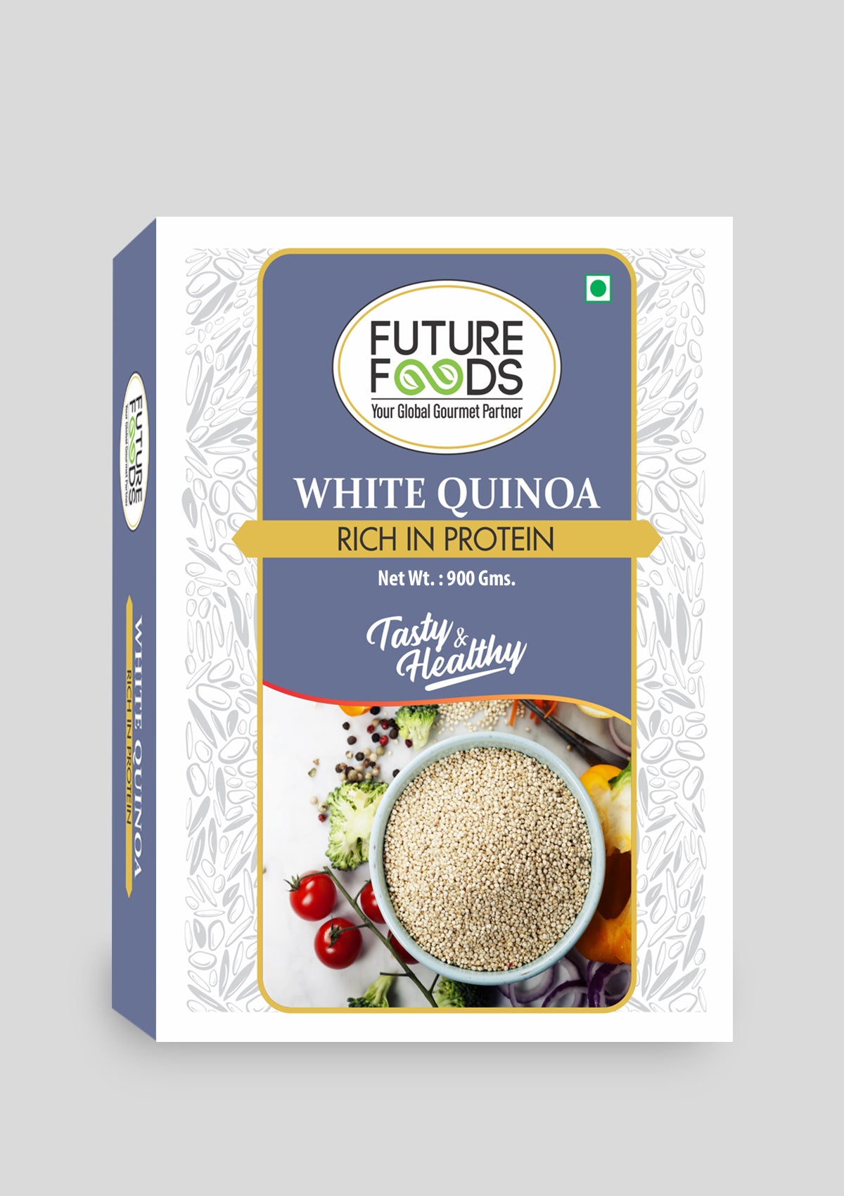 Future Foods Premium White Quinoa | Whole Grain | Sweet & Nutty Flavour | Gluten Free | Plant-Based Source of Protein | High Fiber & Protein | 900g