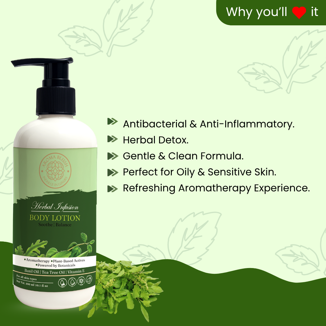 AROMABLUSH Herbal Infusion  Body lotion & shower gels duo's