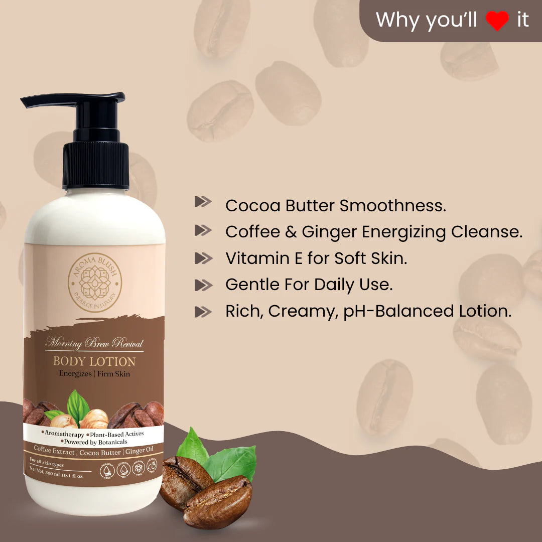 AROMABLUSH Morning Brew Revival  Body lotion & shower gels duo's