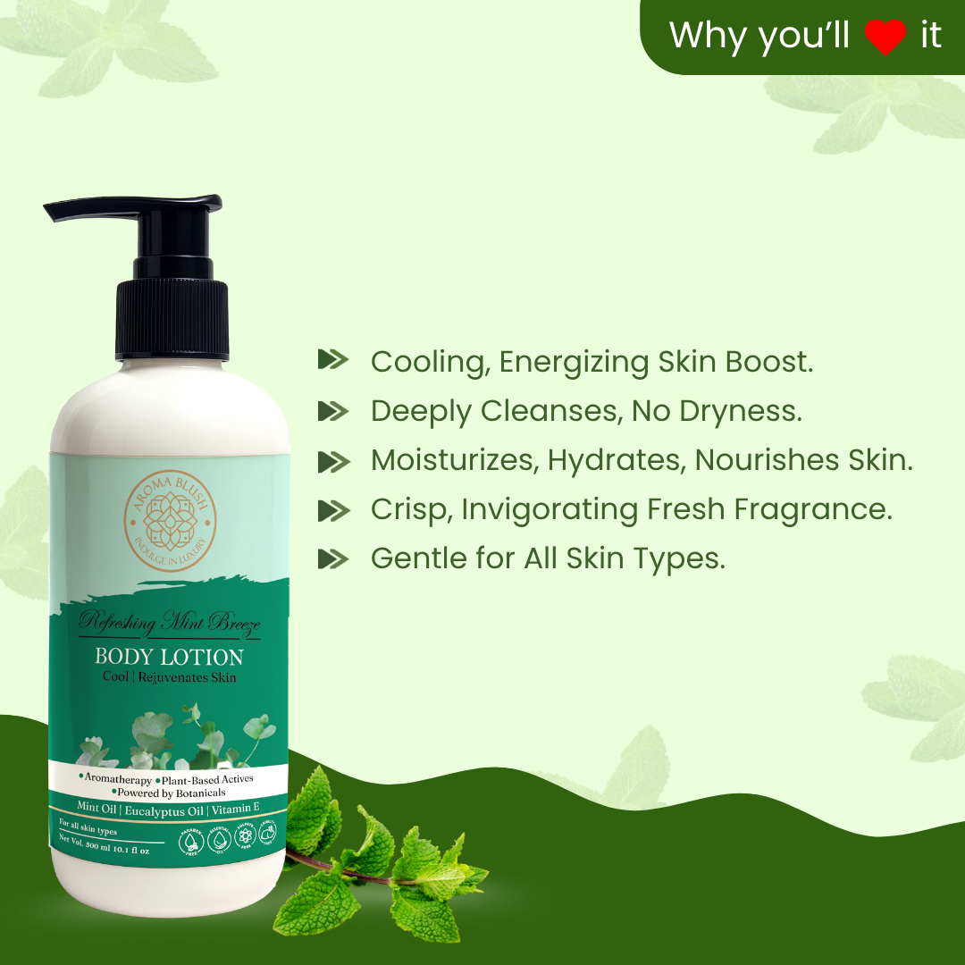 AROMABLUSH Refreshing Mint Breeze  Body lotion & shower gels duo's