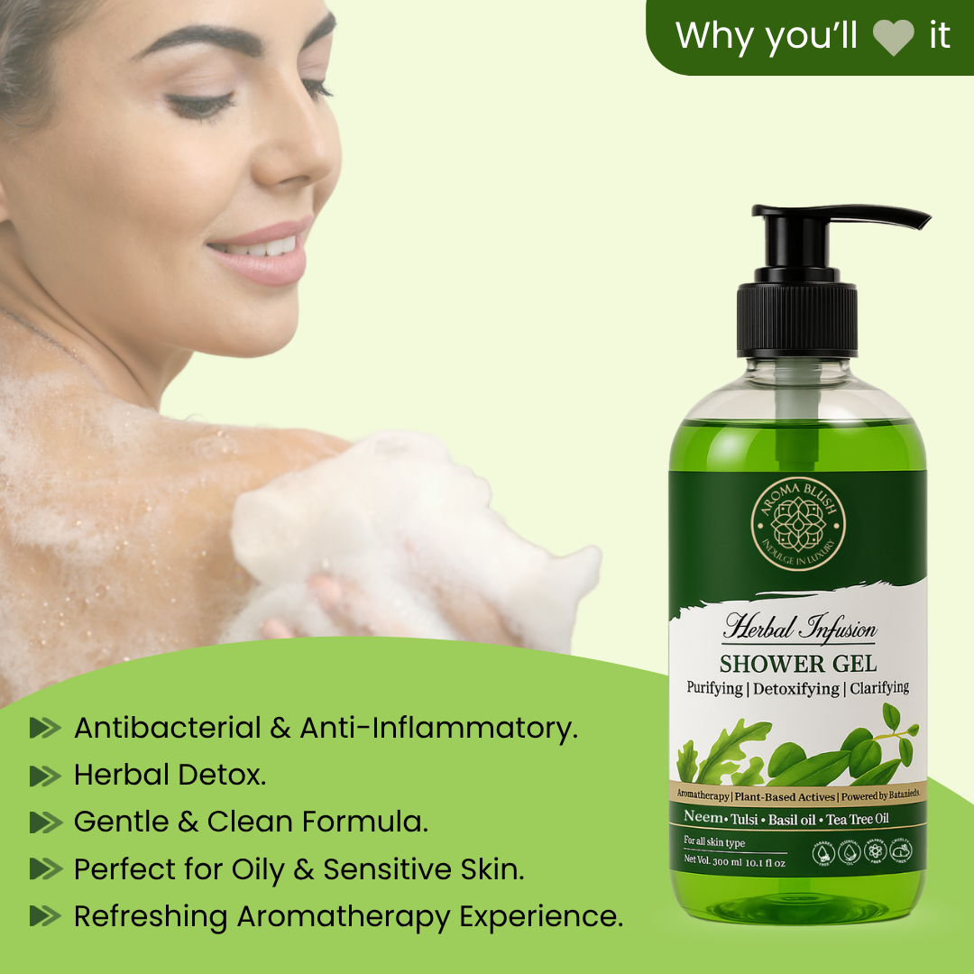 AROMABLUSH Herbal Infusion  Body lotion & shower gels duo's
