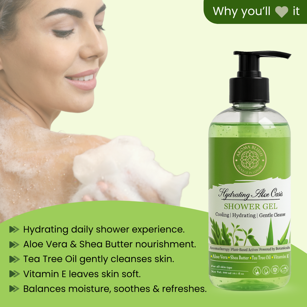 AROMABLUSH Hydrating Aloe Oasis  Body lotion & shower gels duo's