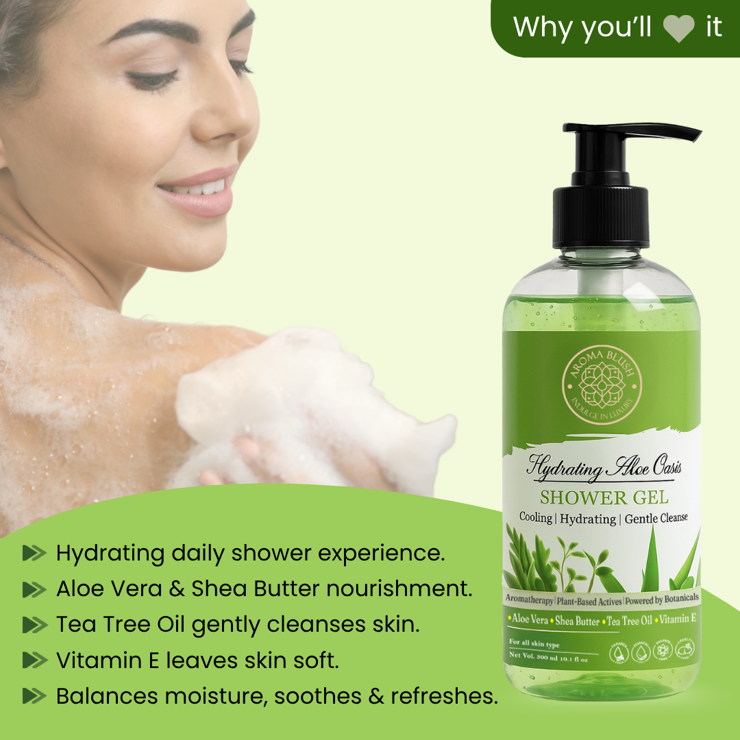 AROMABLUSH Hydrating Aloe Oasis  Body lotion & shower gels duo's