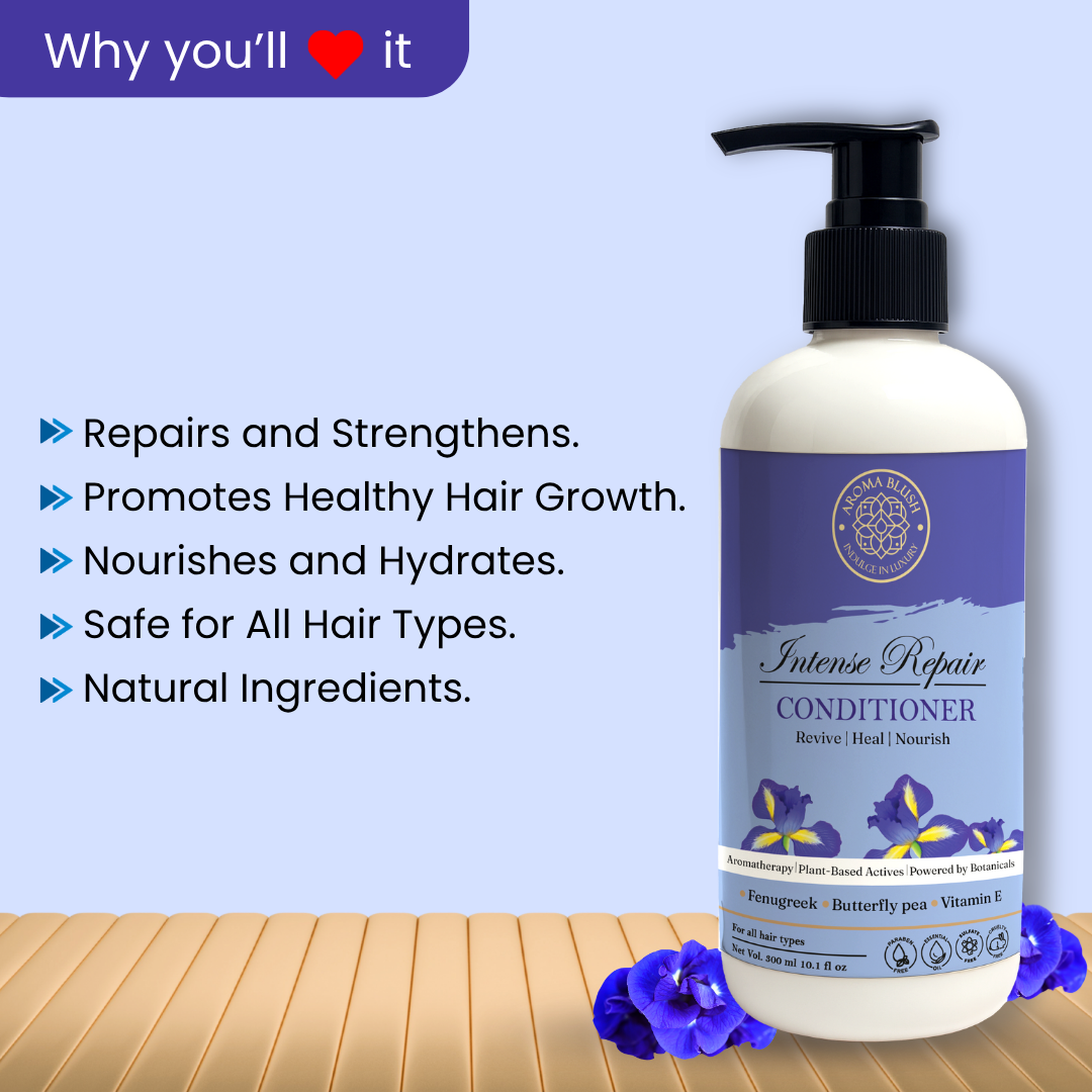 AROMABLUSH Intense Repair  Shampoo, Conditioner & Hairmask Combo