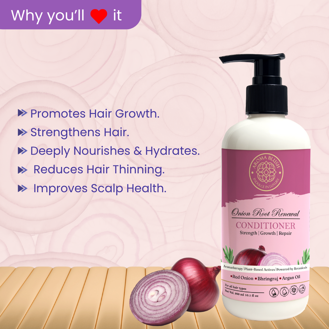 AROMABLUSH Onion Root Renewal  Shampoo & Conditioner Combo