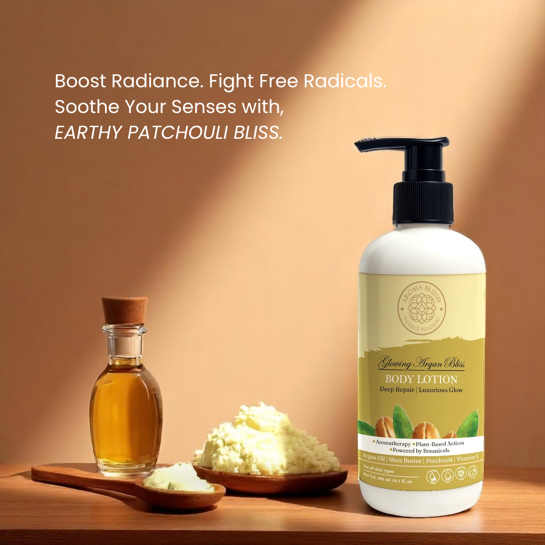 AROMABLUSH Glowing Argan Bliss  Body lotion & shower gels duo's