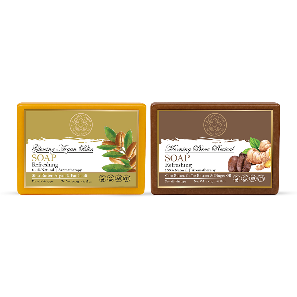 AROMABLUSH Glowing Argan Bliss & Morming Brew Revival Combo Soap