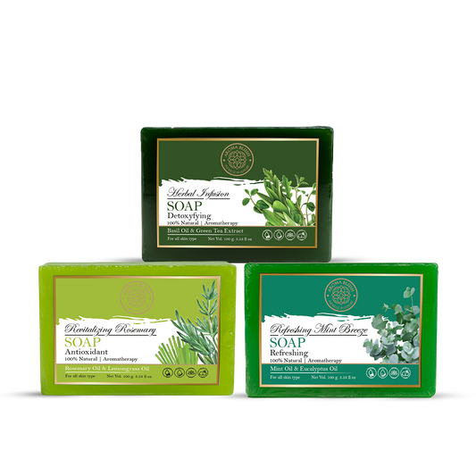 AROMABLUSH Revitalyzing Rosemary, Herbal Infusion & Refreshing Mint Breeze Combo Soap