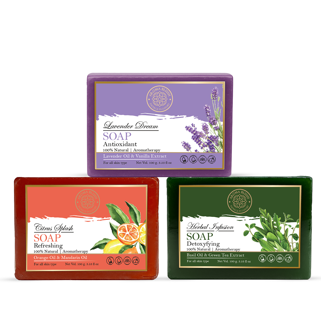 AROMABLUSH Herbal Infusion, Citrus Splash & Lavender dream  Combo Soap