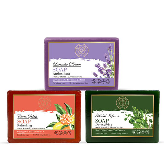AROMABLUSH Herbal Infusion, Citrus Splash & Lavender dream  Combo Soap