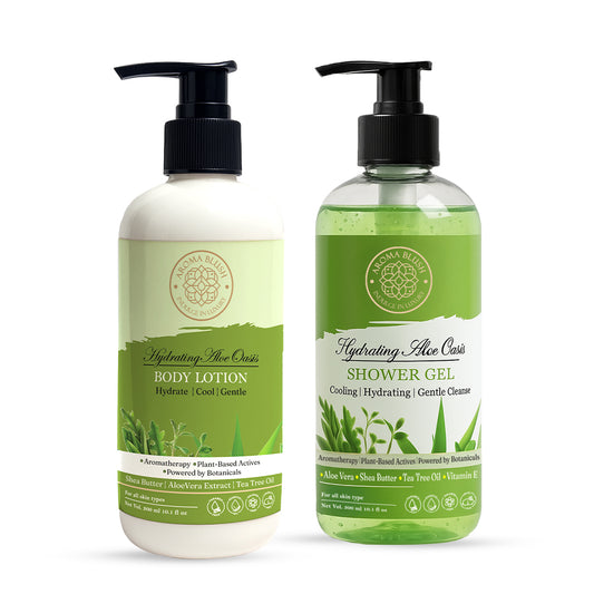 AROMABLUSH Hydrating Aloe Oasis  Body lotion & shower gels duo's