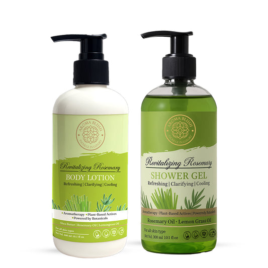 AROMABLUSH Revitalizing Rosemary  Body lotion & shower gels duo's