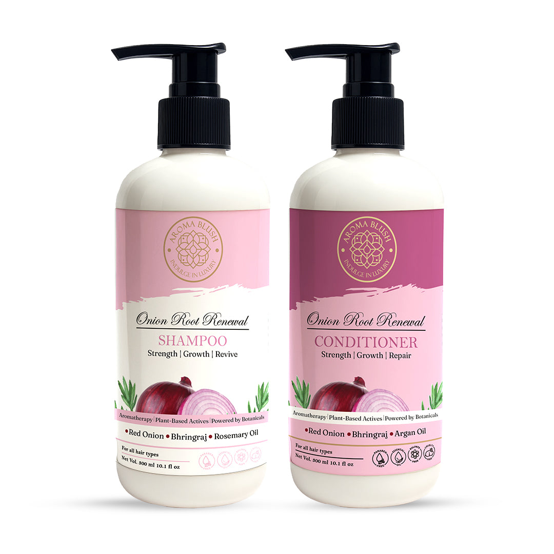 AROMABLUSH Onion Root Renewal  Shampoo & Conditioner Combo