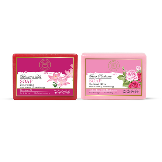 AROMABLUSH Rosy Radiance & Blooming Lily Combo Soap
