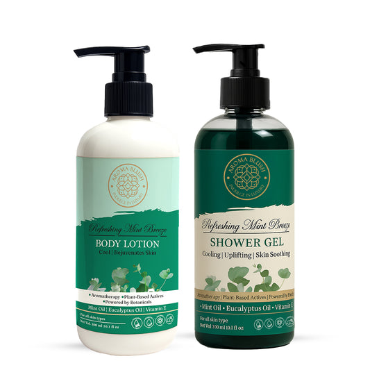 AROMABLUSH Refreshing Mint Breeze  Body lotion & shower gels duo's
