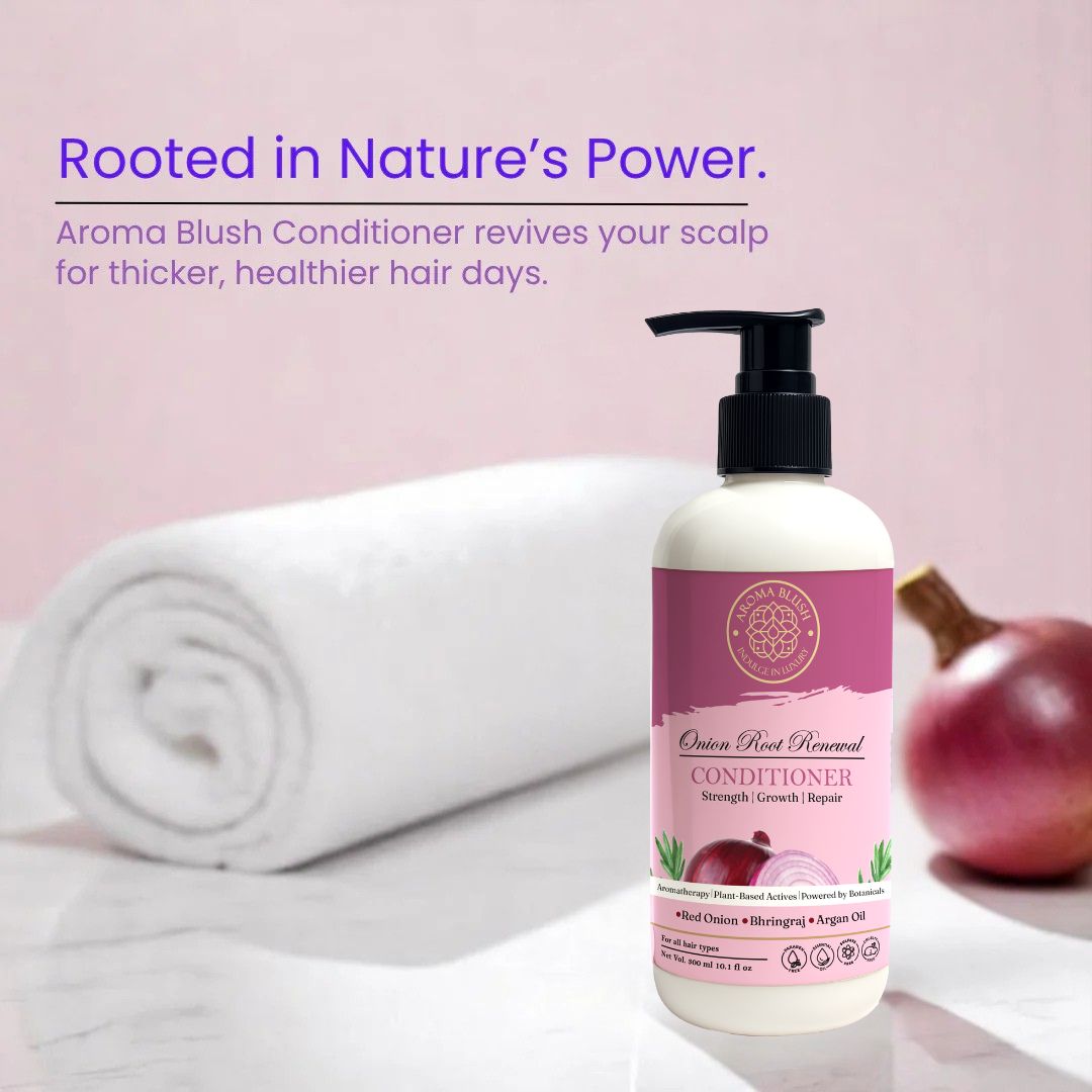 AROMABLUSH Onion Root Renewal  Shampoo, Conditioner & Hairmask Combo