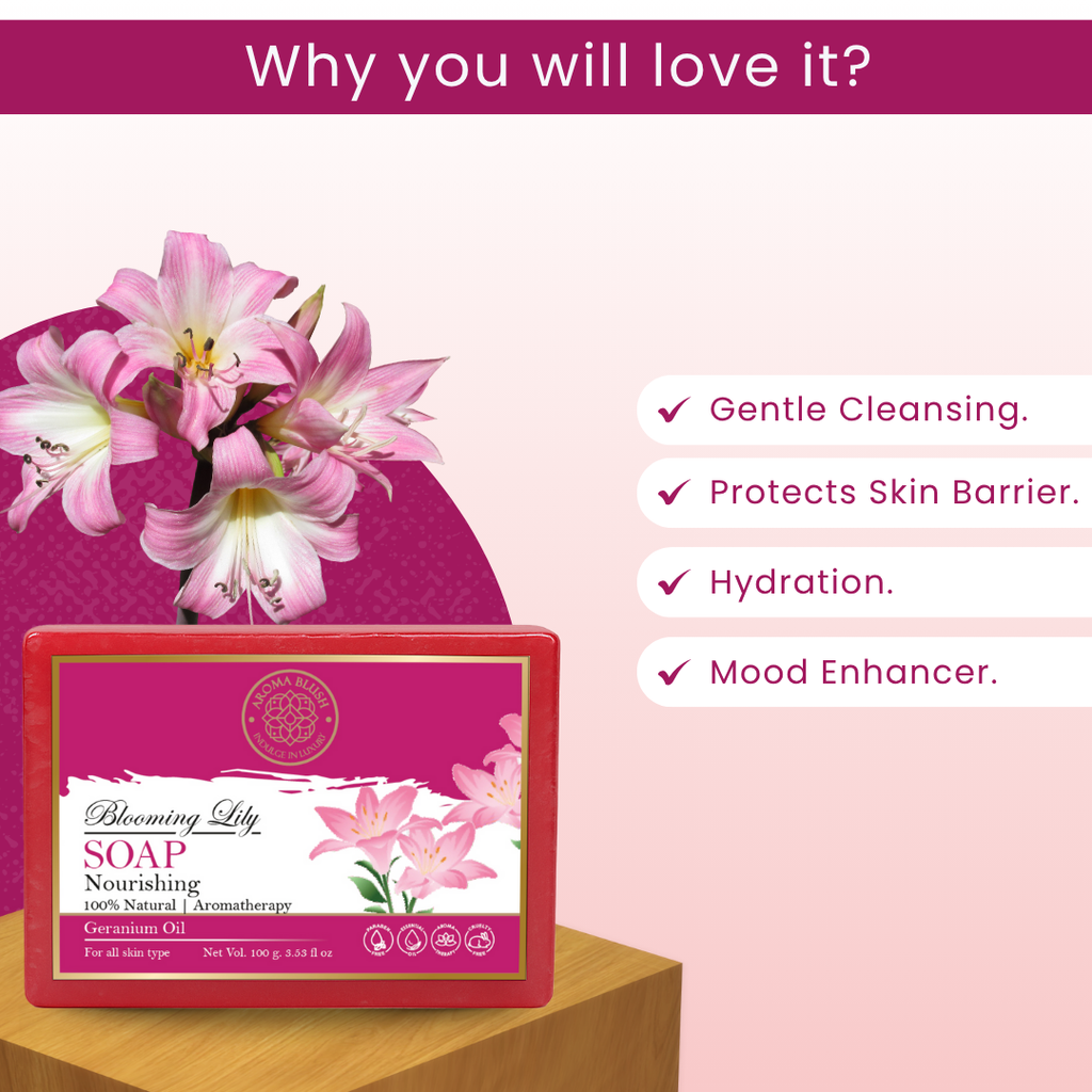 AROMABLUSH Rosy Radiance, Lavender Dream & Blooming Lily Combo Soap
