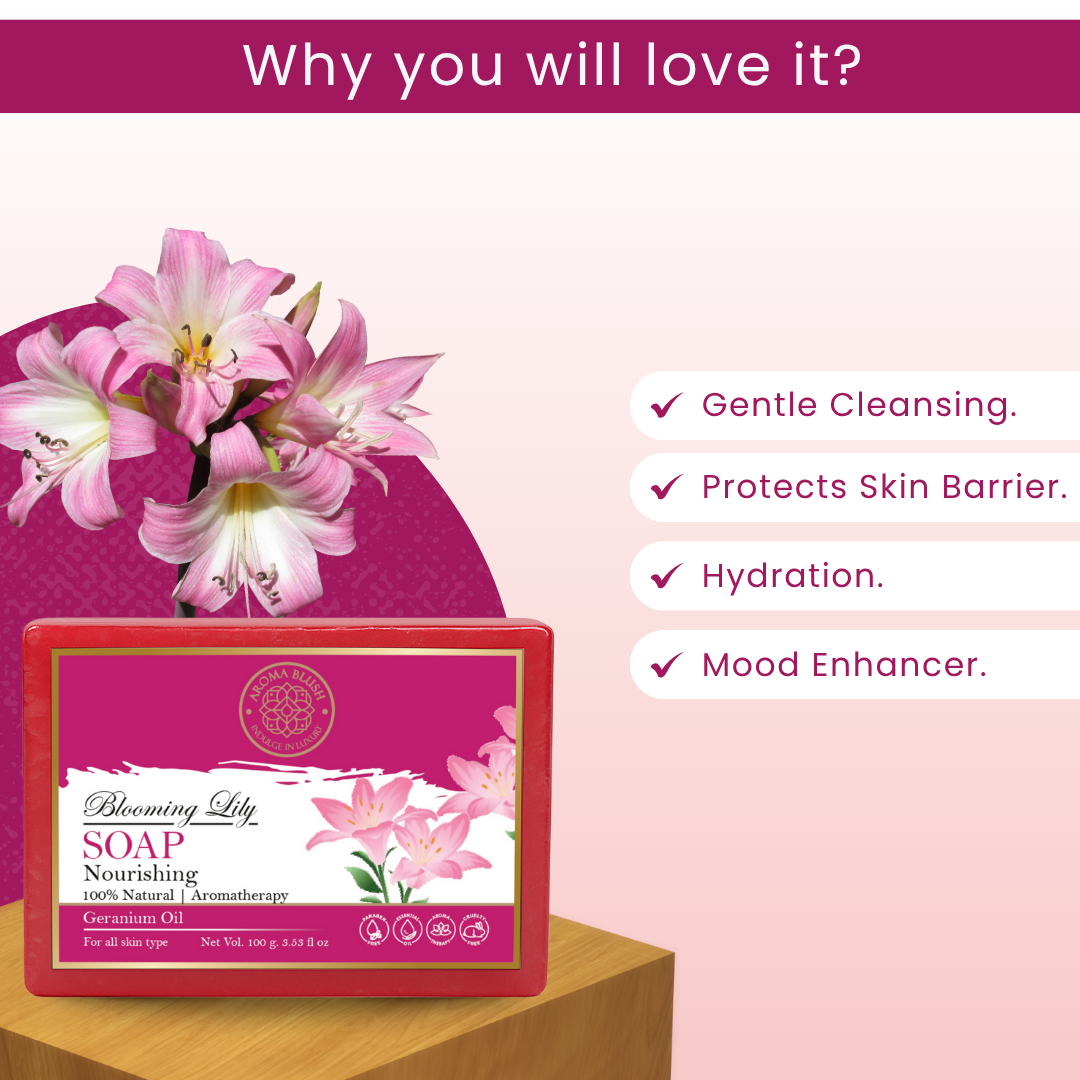 AROMABLUSH Rosy Radiance, Lavender Dream & Blooming Lily Combo Soap