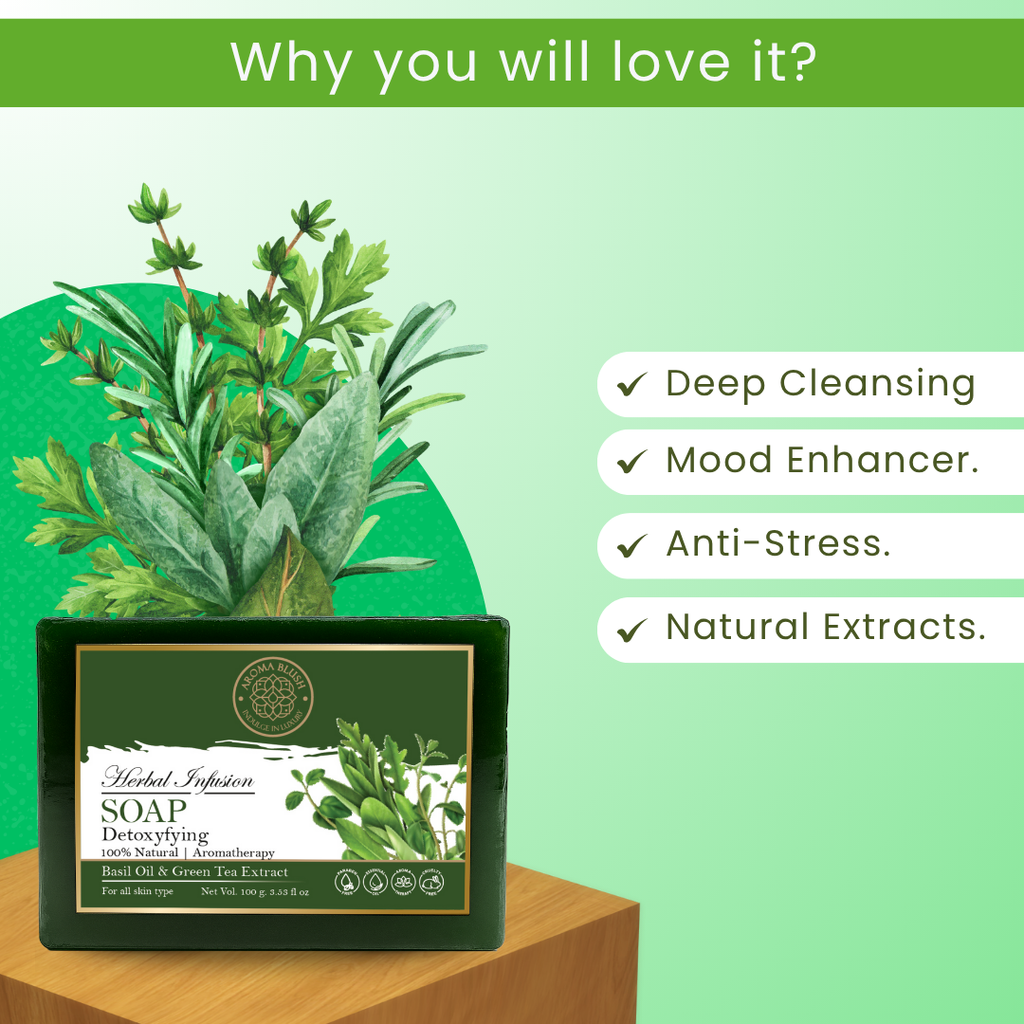 AROMABLUSH Revitalyzing Rosemary, Herbal Infusion & Refreshing Mint Breeze Combo Soap