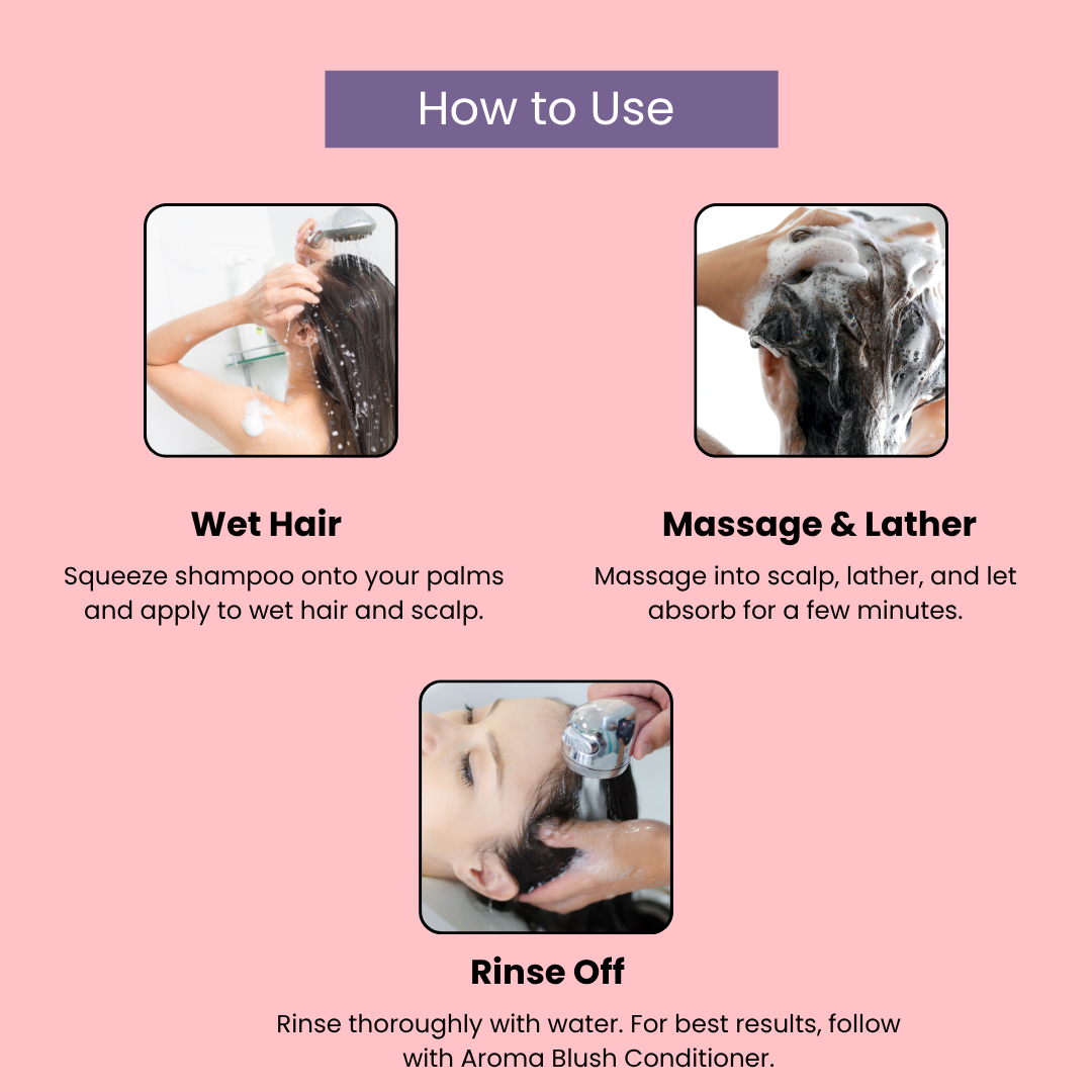 AROMABLUSH Keratin Strength Shampoo, Conditioner & Hairmask Combo