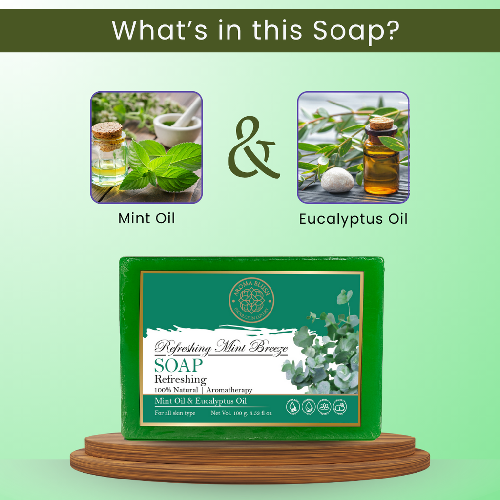 AROMABLUSH Revitalyzing Rosemary, Herbal Infusion & Refreshing Mint Breeze Combo Soap